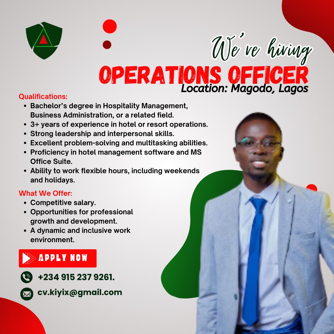 NOW HIRING OPERATIONS OFFICER