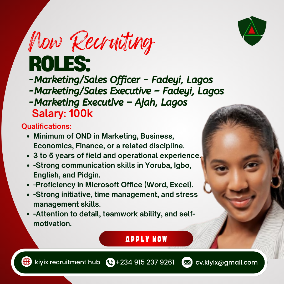 JOB OPENING MARKETING/SALES OFFICER