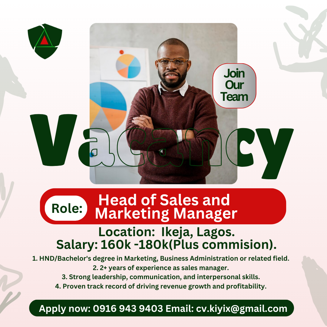 HEAD OF SALES AND MARKETING JOB VACANCY